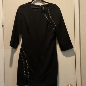 Marciano Black Eyelet-Lace Mini Dress
